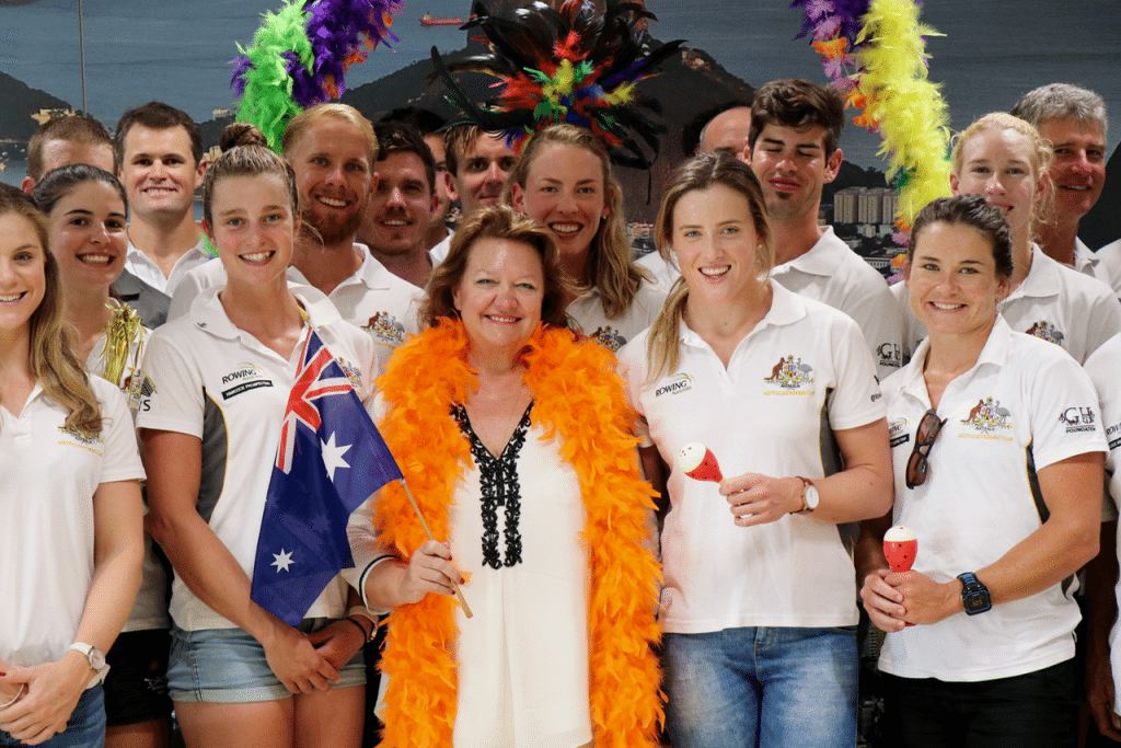 Mrs. Rinehart's visit with the Australian Rowing Team