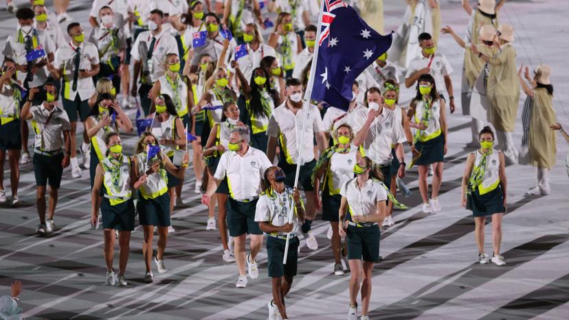 Team Australia athletes appearing at Tokyo Olympic opening ceremony